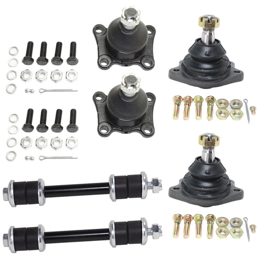 6-Piece Kit Front, Driver and Passenger Side Suspension Kit, Includes (4) Ball Joint and (2) Sway Bar Link