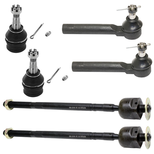 6-Piece Kit Front, Driver and Passenger Side Suspension Kit, Includes (2) Ball Joint and (4) Tie Rod End