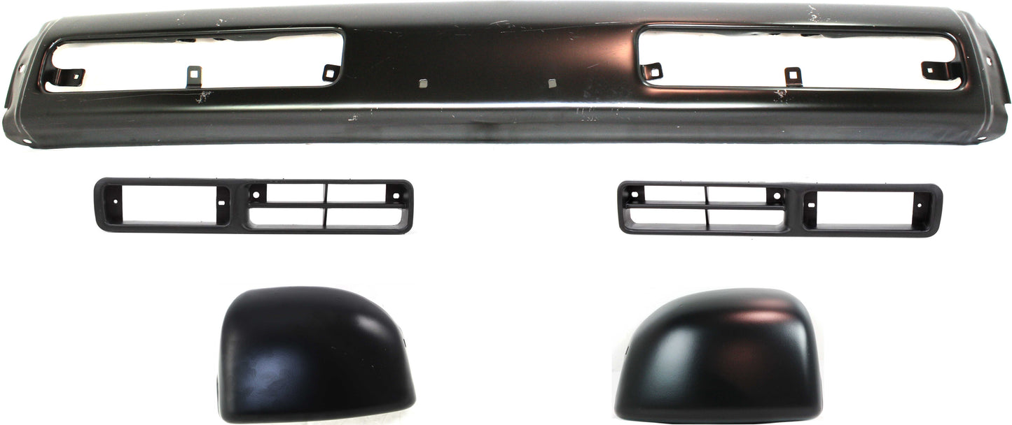 5-Piece Kit, Front Bumper, Painted Black, Includes (1) Bumper, (2) Bumper End, and (2) Fog Light Trim