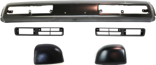 5-Piece Kit, Front Bumper, Painted Black, Includes (1) Bumper, (2) Bumper End, and (2) Fog Light Trim