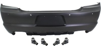5-Piece Kit, Rear Primed Bumper Cover, Includes (1) Bumper Cover and (4) Parking Assist Sensor