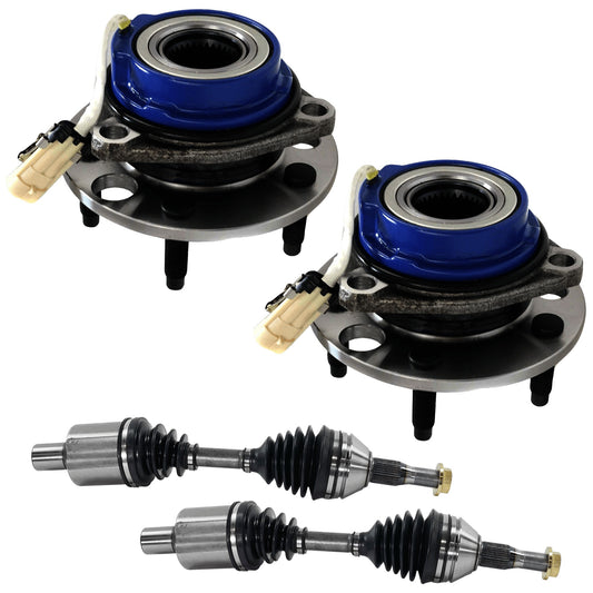 4-Piece Kit Front, Driver and Passenger Side Suspension Kit, Includes (2) Axle Assembly and (2) Wheel Hub