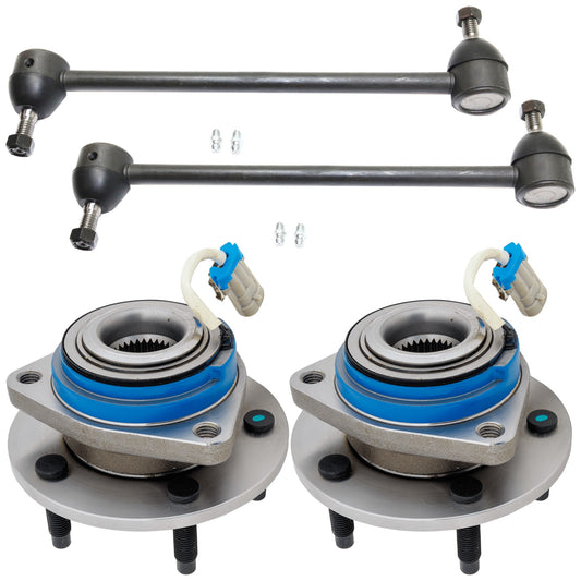 4-Piece Kit Front Suspension Kit, Includes (2) Sway Bar Link and (2) Wheel Hub