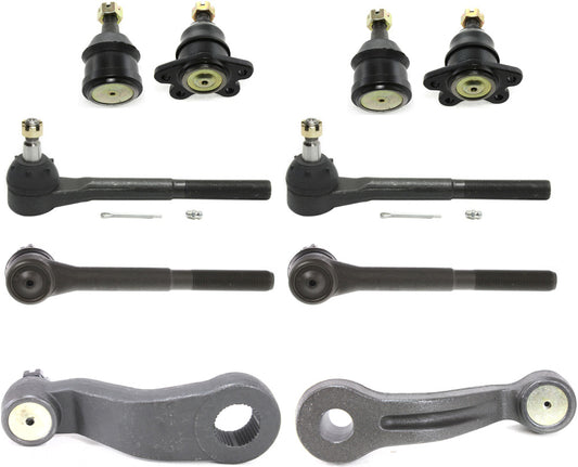 10-Piece Kit Front Suspension Kit, Includes (4) Ball Joint, (4) Tie Rod End, (1) Pitman Arm and (1) Idler Arm