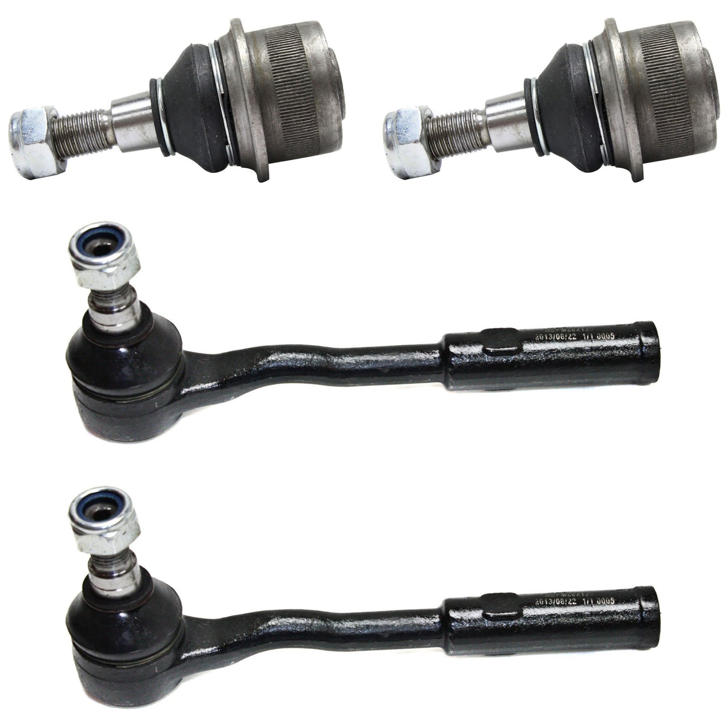 4-Piece Kit Front, Driver and Passenger Side Suspension Kit, Includes (2) Ball Joint and (2) Tie Rod End