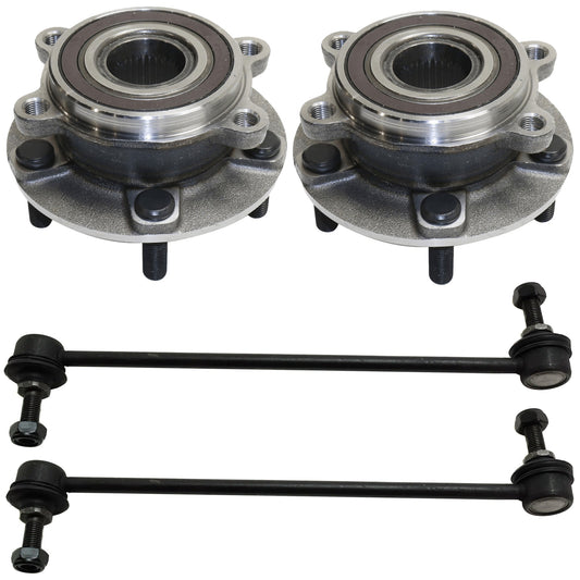 4-Piece Kit Front Suspension Kit, Includes (2) Sway Bar Link and (2) Wheel Hub
