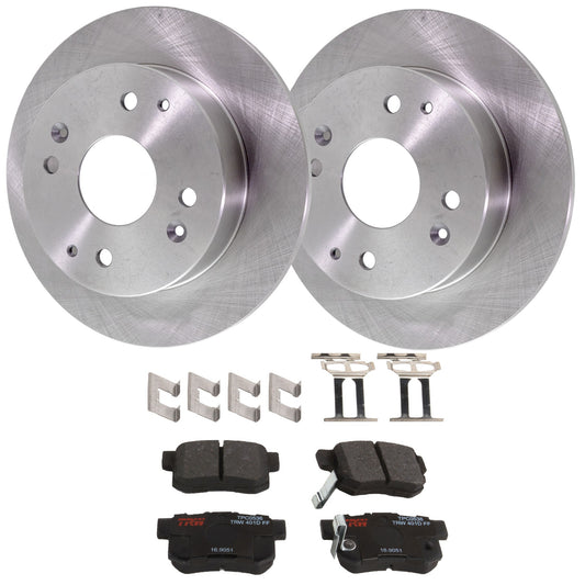 KIT-062224-07 2-Wheel Set Rear Brake Disc and Pad Kit, Plain Surface 4 Lugs 260 mm Ceramic, Includes (2) Brake Disc and (1) Brake Pad Set