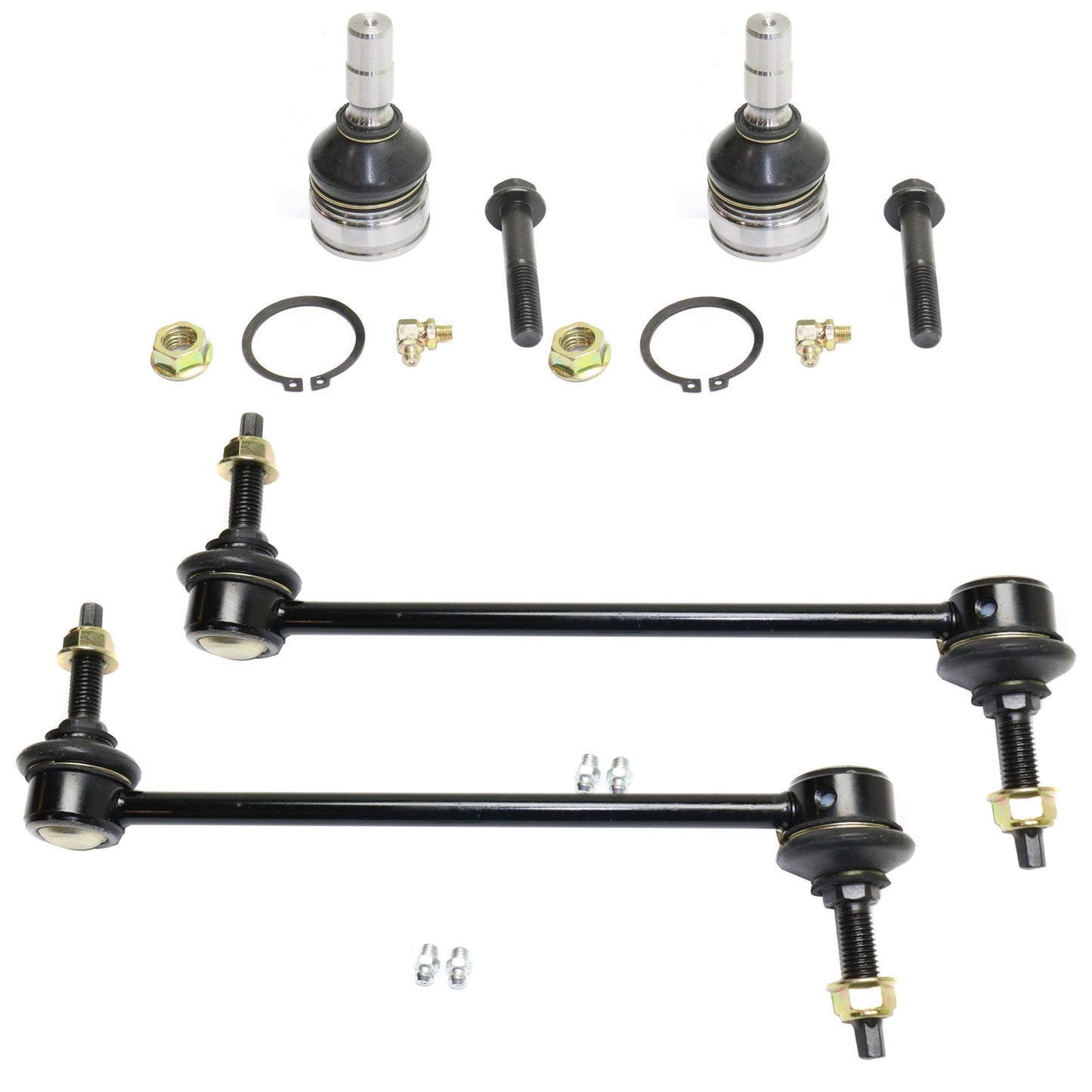 4-Piece Kit Front Suspension Kit, Includes (2) Ball Joint and (2) Sway Bar Link