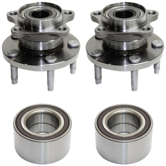4-Piece Kit Front and Rear Suspension Kit, Includes (2) Wheel Bearing and (2) Wheel Hub