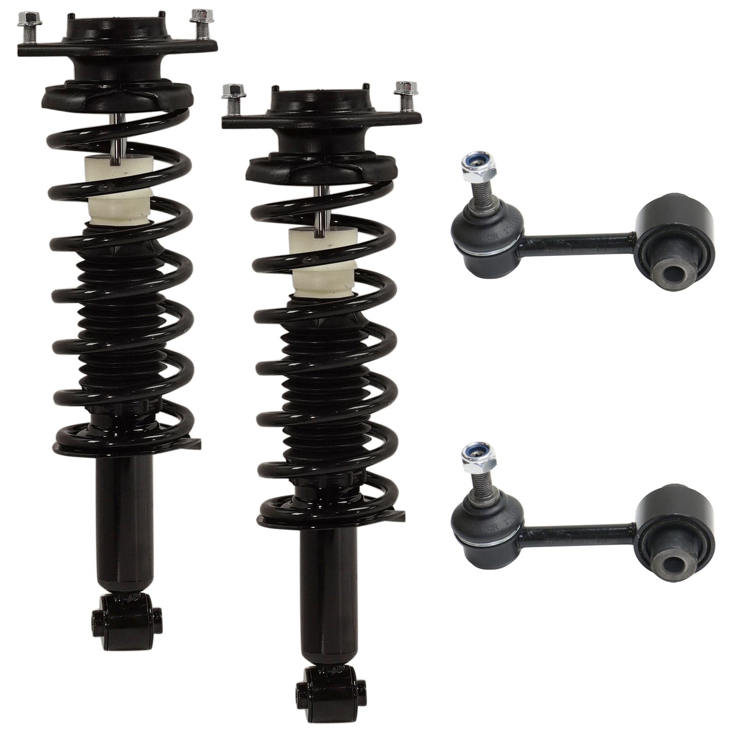 4-Piece Kit Rear, Driver and Passenger Side Suspension Kit, Includes (2) Shock Absorber and Strut Assembly and (2) Sway Bar Link