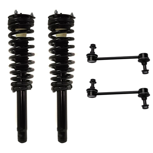 4-Piece Kit Front, Driver and Passenger Side Suspension Kit, Includes (2) Shock Absorber and Strut Assembly and (2) Sway Bar Link
