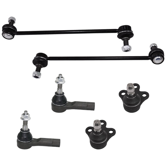 6-Piece Kit Front, Driver and Passenger Side Sway Bar Link, Includes (2) Ball Joint, (2) Sway Bar Link, and (2) Tie Rod End