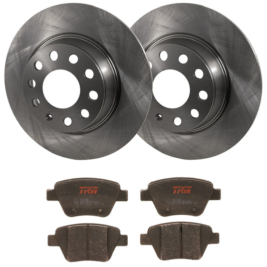 KIT-062924-116 2-Wheel Set Rear Brake Disc and Pad Kit, Plain Surface 5 Lugs 281.94 mm Ceramic, Includes (2) Brake Disc and (1) Brake Pad Set