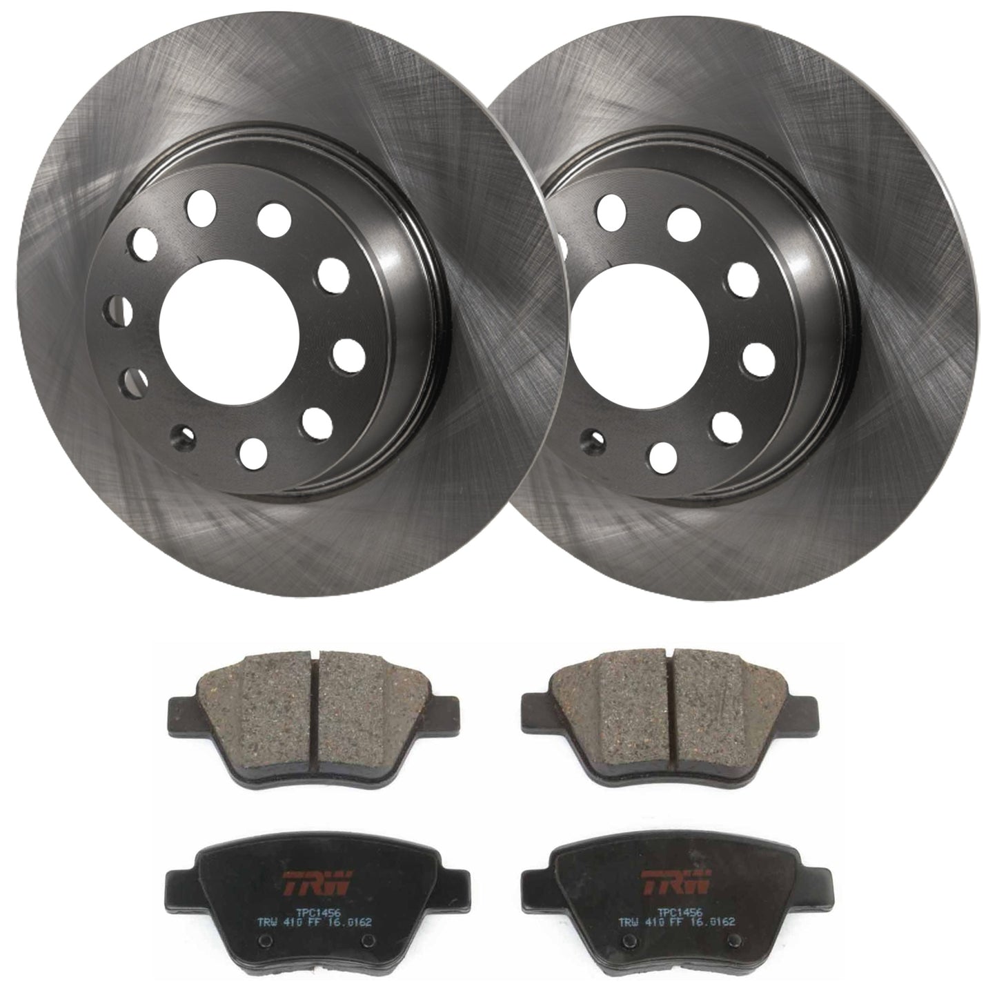 KIT-062924-118 2-Wheel Set Rear Brake Disc and Pad Kit, Plain Surface 5 Lugs 281.94 mm Semi-metallic, Includes (2) Brake Disc and (1) Brake Pad Set