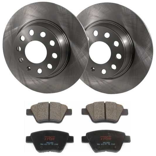 KIT-062924-118 2-Wheel Set Rear Brake Disc and Pad Kit, Plain Surface 5 Lugs 281.94 mm Semi-metallic, Includes (2) Brake Disc and (1) Brake Pad Set
