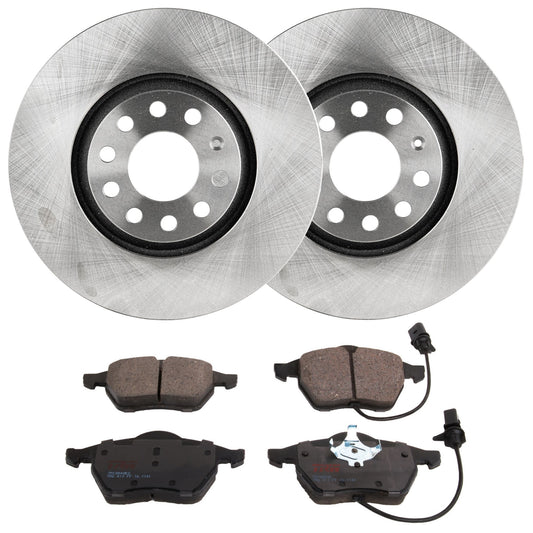 KIT-062924-167 2-Wheel Set Front Brake Disc and Pad Kit, Plain Surface 5 Lugs 311.91 mm Semi-metallic, Includes (2) Brake Disc and (1) Brake Pad Set