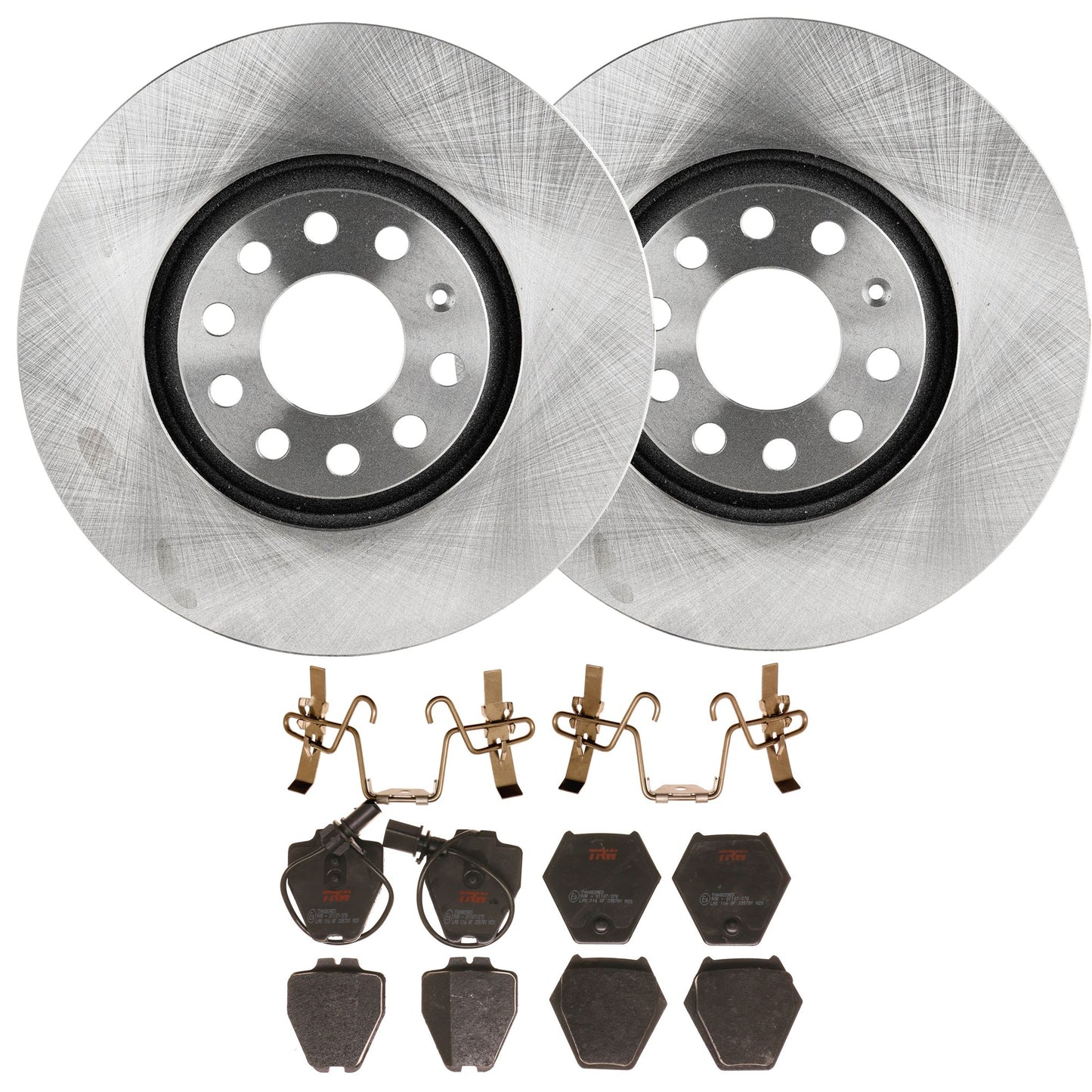 KIT-062924-257 2-Wheel Set Front Brake Disc and Pad Kit, Plain Surface 5 Lugs 311.91 mm Semi-metallic, Includes (2) Brake Disc and (1) Brake Pad Set