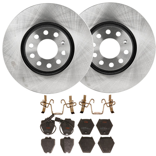 KIT-062924-257 2-Wheel Set Front Brake Disc and Pad Kit, Plain Surface 5 Lugs 311.91 mm Semi-metallic, Includes (2) Brake Disc and (1) Brake Pad Set