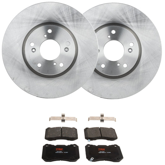 KIT-062924-40 2-Wheel Set Front Brake Disc and Pad Kit, Plain Surface 5 Lugs 309.88 mm Semi-metallic, Includes (2) Brake Disc and (1) Brake Pad Set