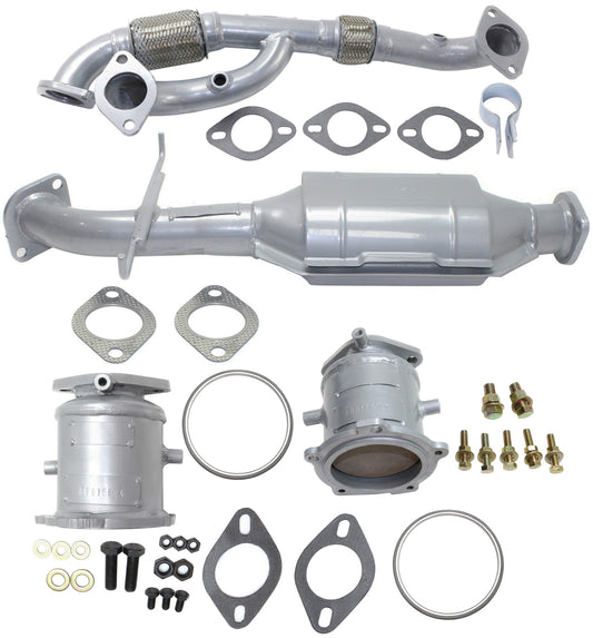 4-Piece Kit Front and Rear Catalytic Converter, 3.5L, 6Cyl, Federal EPA Standard, 46-State Legal, (Cannot ship to CA, CO, NY or ME), Includes (3) Catalytic Converter and (1) Exhaust Pipe