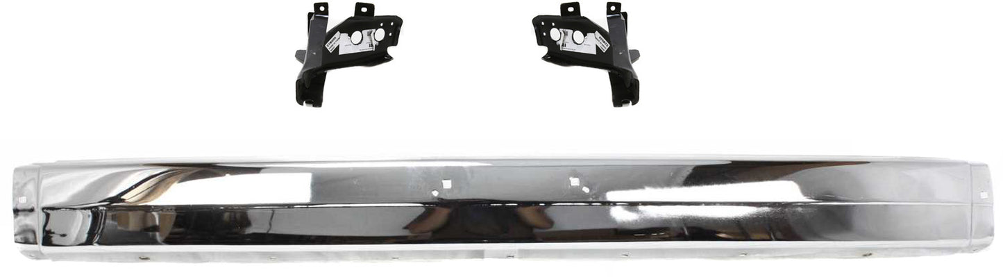 3-Piece Kit, Front Bumper, RWD, For Models Without Bumper End Caps, Chrome, Includes (1) Bumper and (2) Bumper Bracket