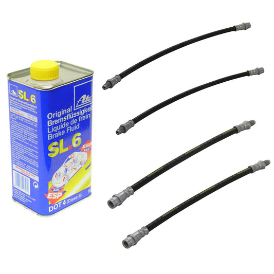 KIT-070224-004 Комплект из 5 оригинальных тормозных трубок Mercedes Benz, резина EPDM, включает в себя (4) тормозные трубки и (1) тормозную жидкость