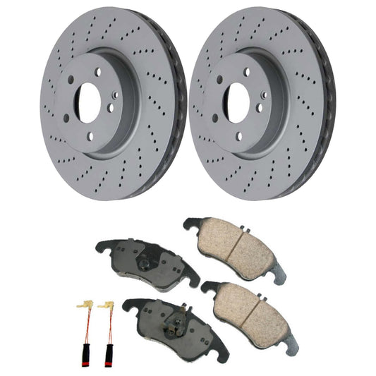 KIT-070224-045 2-Wheel Set Front Brake Disc and Pad Kit, 322 mm Genuine Mercedes Benz, Includes (2) Brake Disc and (1) Brake Pad Set