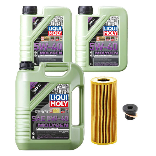 KIT-070224-086 Комплект из 5 предметов, полностью синтетическое моторное масло, оригинальный комплект из 5 предметов, Audi, Volkswagen, включает (1) пробку для слива масла, (3) моторного масла и (1) масляный фильтр