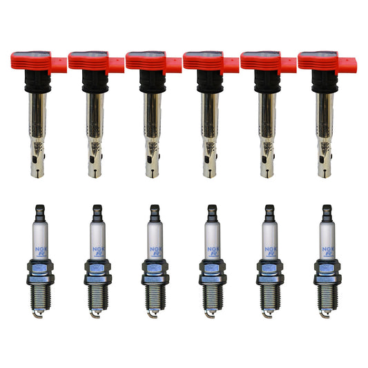 KIT-070224-102 Комплект из 12 катушек зажигания, 3,0 л, 6 цилиндров, оригинальный Audi, Porsche, Volkswagen, включает в себя (6) катушек зажигания и (6) свечей зажигания