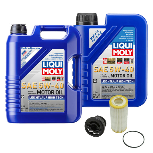 KIT-070224-115 Комплект из 4 синтетических моторных масел, оригинальный для Audi и Volkswagen, включает в себя (1) пробку для слива масла, (2) моторного масла и (1) масляный фильтр