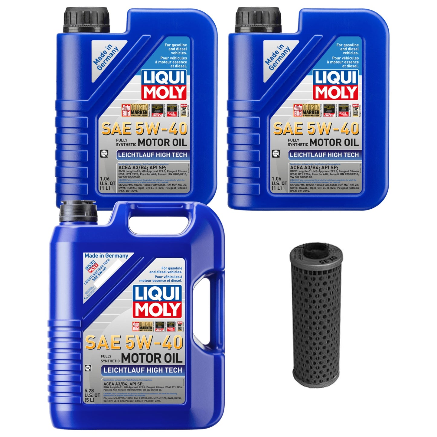 KIT-070224-218 Комплект из 4 синтетических моторных масел, оригинальный BMW, включает (3) моторного масла и (1) масляный фильтр