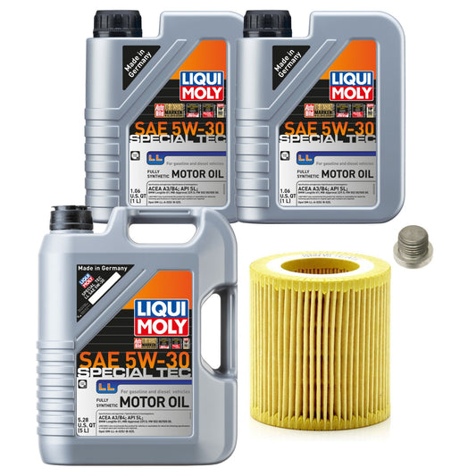 KIT-070224-233 Комплект из 5 синтетических моторных масел, оригинальный BMW, включает (1) пробку для слива масла, (3) моторного масла и (1) масляный фильтр