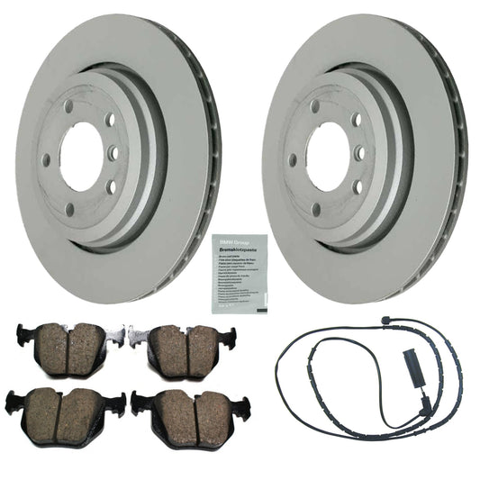 KIT-070224-442 Комплект из 2 задних тормозных дисков и колодок, 320 мм, включает в себя (1) комплект тормозных колодок, (1) антискрипную пасту для тормозов, (1) датчик тормозных колодок и (2) тормозных диска