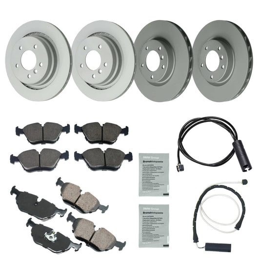 KIT-070224-464 4-Wheel Set Front and Rear Brake Disc and Pad Kit, Front-315 mm/Rear-312 mm, Includes (2) Brake Pad Set, (2) Brake Pad Sensor, (2) Brake Anti Squeal Paste and (4) Brake Disc