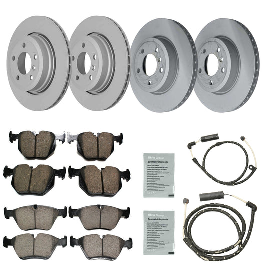 KIT-070224-467 4-Wheel Set Front and Rear Brake Disc and Pad Kit, Front-325 mm/Rear-320 mm, Includes (2) Brake Pad Set, (2) Brake Anti Squeal Paste, (2) Brake Pad Sensor and (4) Brake Disc