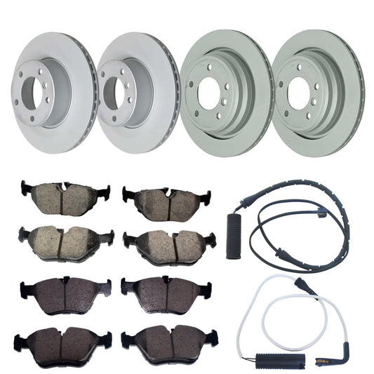 KIT-070224-470 Комплект тормозных дисков и колодок на 4 колеса: передние и задние, 296 мм спереди/298 мм сзади, оригинальные BMW, в комплект входят (2) комплекта тормозных колодок, (2) датчика тормозных колодок и (4) тормозных диска