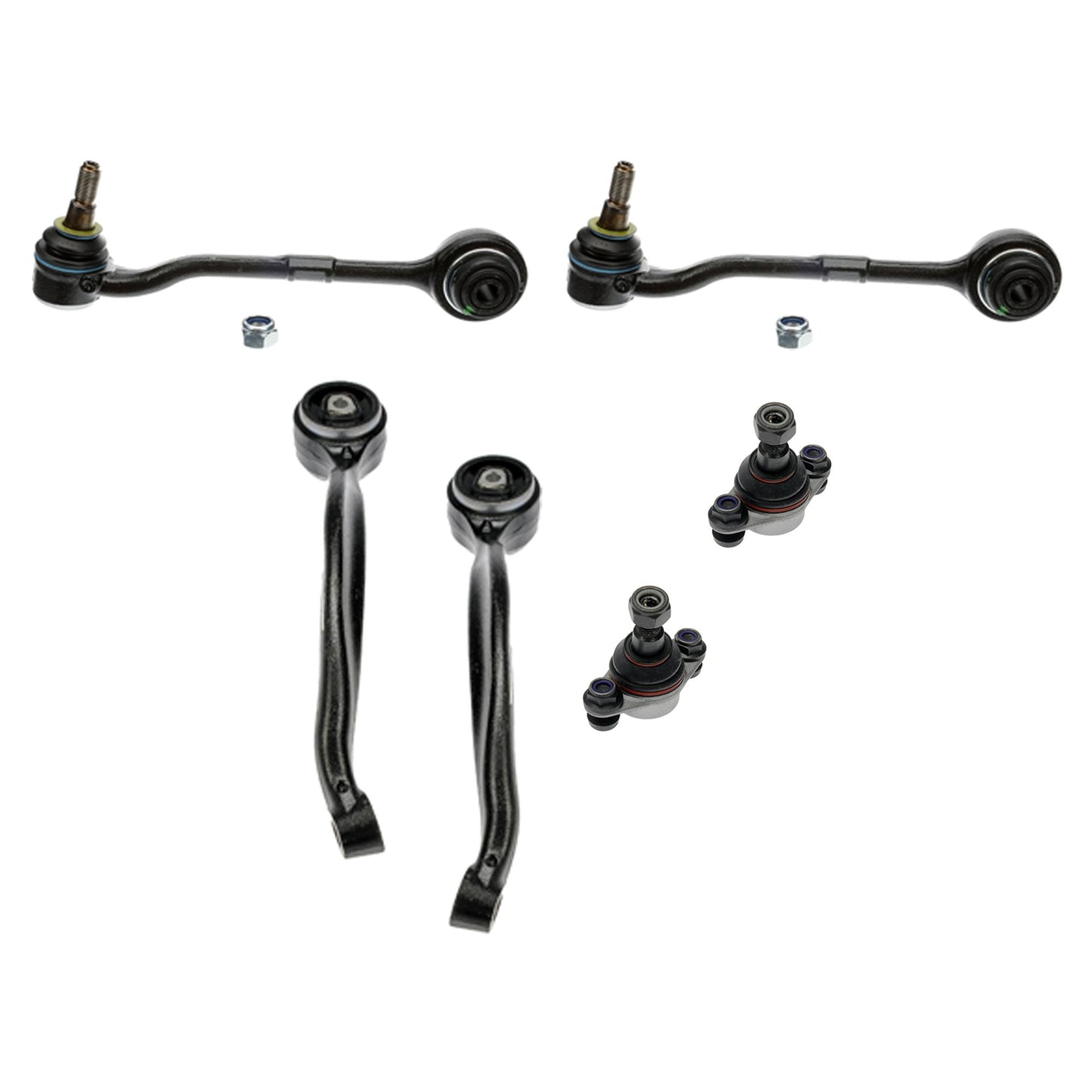 KIT-070224-620 6-Piece Kit Front, Driver and Passenger Side, Lower, Frontward and Rearward Control Arm, Includes (2) Ball Joint and (4) Control Arm