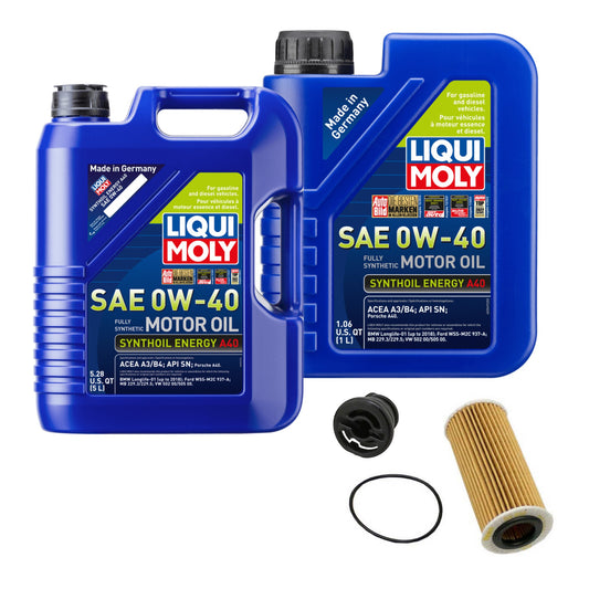 KIT-070224-648 Комплект из 4 предметов, синтетическое моторное масло, оригинальный комплект из 4 предметов, Audi, Volkswagen, включает (1) пробку для слива масла, (2) моторного масла и (1) масляный фильтр