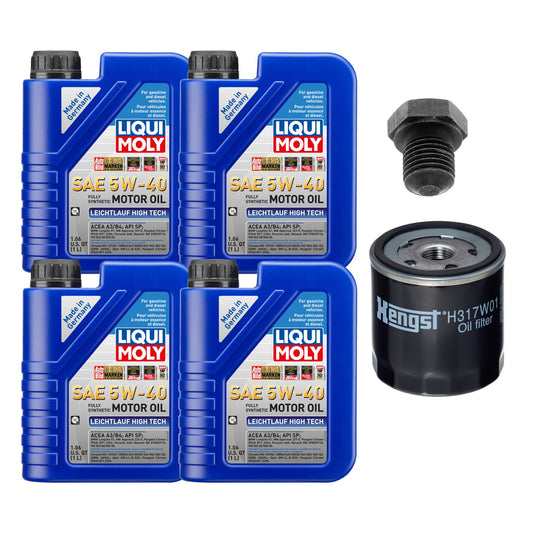 KIT-070224-695 Комплект из 6 предметов, синтетическое моторное масло, 1 литр, оригинальный комплект из 6 предметов для Audi, Volkswagen, включает в себя (1) масляный фильтр, (4) моторного масла и (1) пробку для слива масла