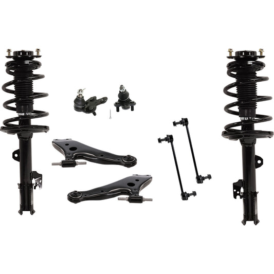 8-Piece Kit Fully Loaded Struts with Ball Joints, Control Arms, and Sway Bar Links, AWD