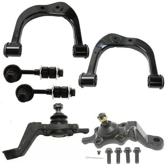 7-Piece Kit Control Arm, Includes (2) Control Arm, (3) Ball Joint and (2) Sway Bar Link
