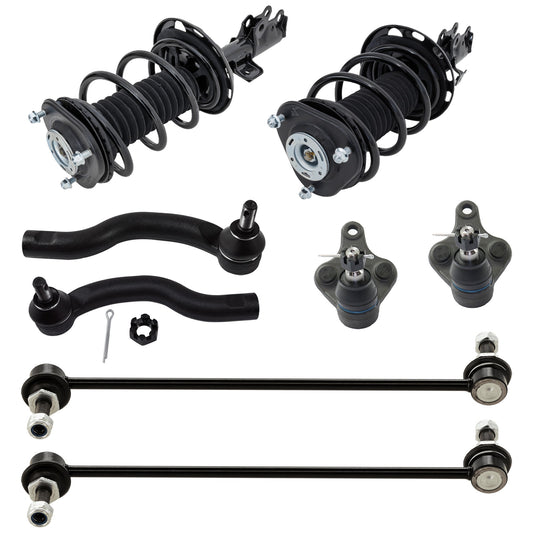 8-Piece Kit Fully Loaded Struts with Ball Joints, Sway Bar Links, and Tie Rod Ends