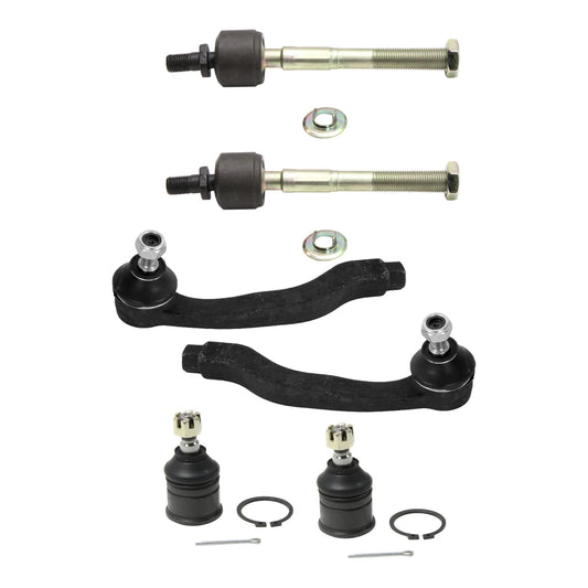 6-Piece Kit Front, Driver and Passenger Side, Inner and Outer, Lower Tie Rod End Includes (2) Ball Joint and (4) Tie Rod End