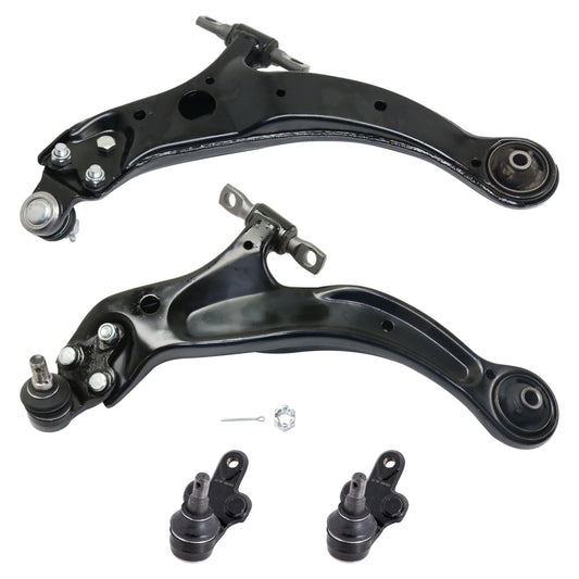 4-Piece Kit Front, Driver and Passenger Side, Outer, Lower Control Arm, includes (2) Ball Joint and (2) Control Arm