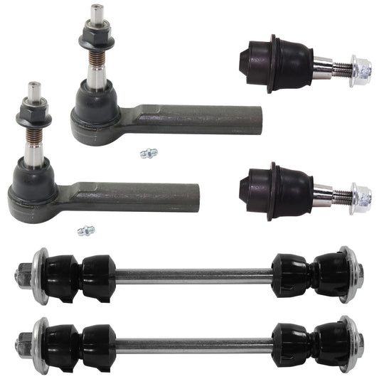 6-Piece Kit Front Suspension Kit, Includes (2) Ball Joint, (2) Sway Bar Link, and (2) Tie Rod End