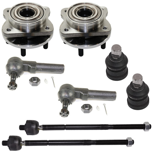 8-Piece Kit Front, Driver and Passenger Side Suspension Kit, Includes (2) Ball Joint, (4) Tie Rod End and (2) Wheel Hub