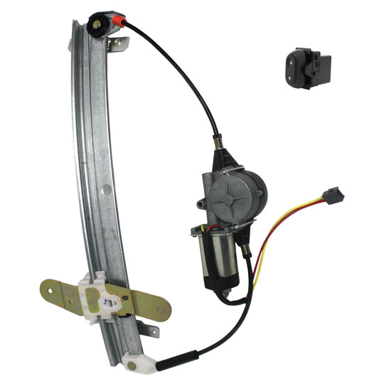2-Piece Kit, Front, Passenger Side Power Window Regulator, Hand-Crank Type, Includes (1) Window Regulator and (1) Window Switch