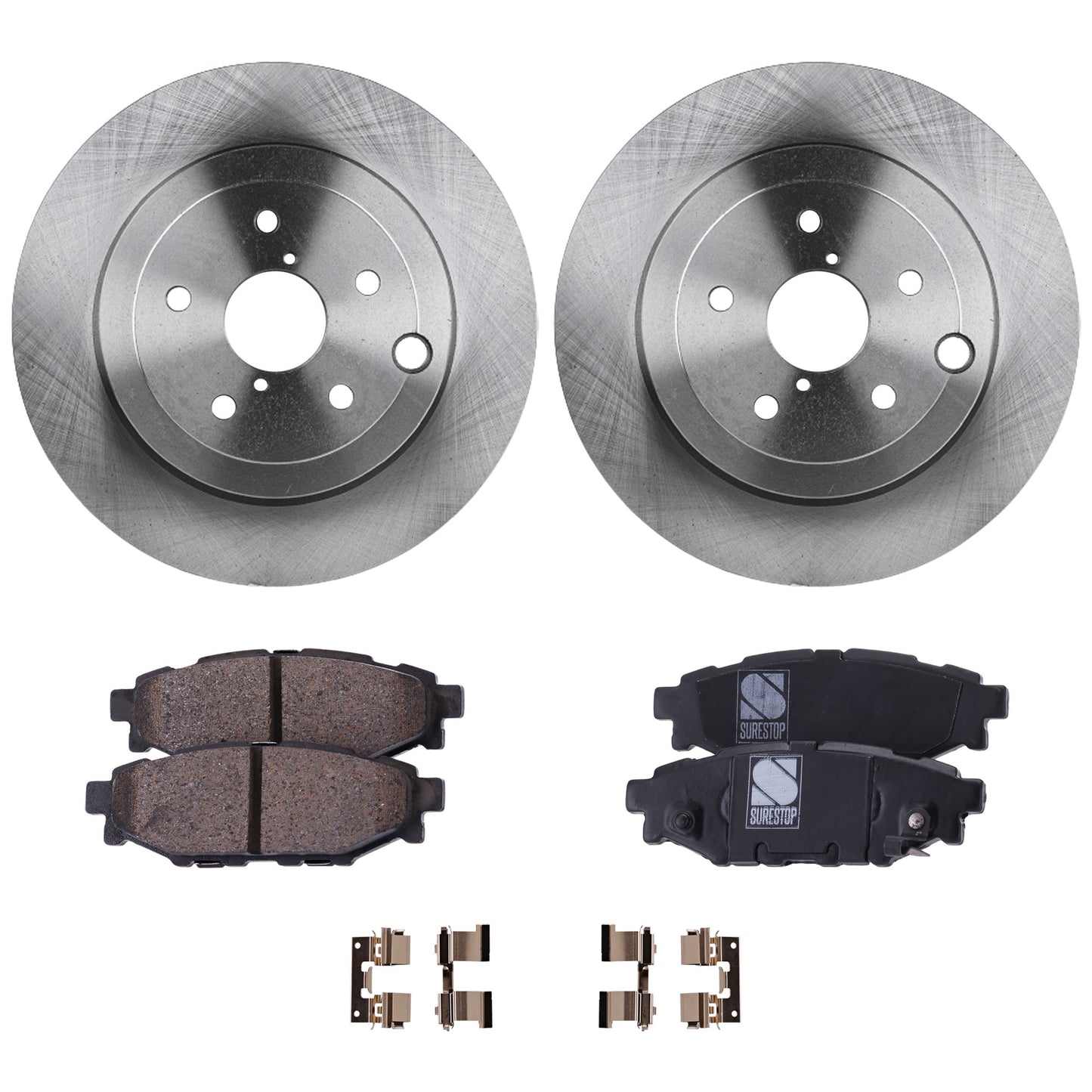 2-Wheel Set Rear Brake Disc and Pad Kit, Plain Surface 315.98 mm, Includes (2) Brake Disc and (1) Brake Pad Set