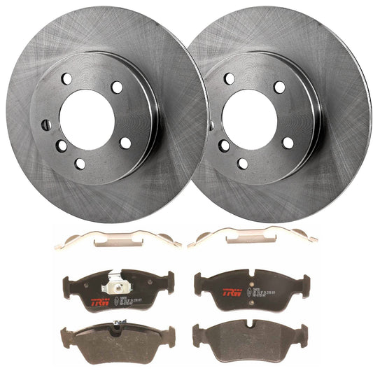 KIT-070624-181 2-Wheel Set Front Brake Disc and Pad Kit, Plain Surface 5 Lugs 299.97 mm Semi-metallic, Includes (2) Brake Disc and (1) Brake Pad Set