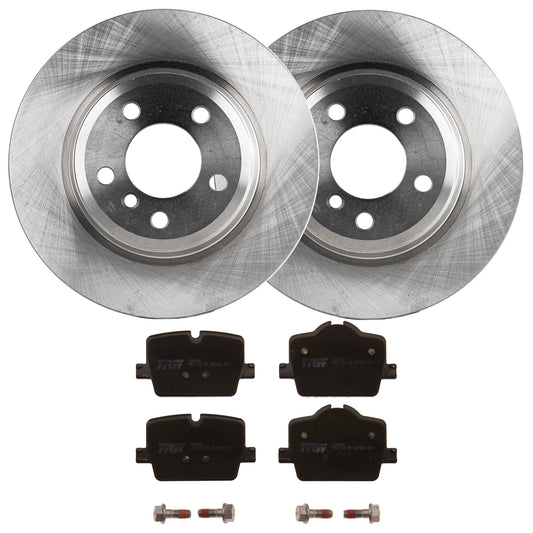 KIT-070624-237 2-Wheel Set Rear Brake Disc and Pad Kit, Plain Surface 5 Lugs 330 mm Ceramic, Includes (2) Brake Disc and (1) Brake Pad Set